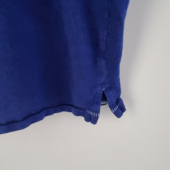 JOHN VARVATOS U.S.A. Men's Blue Peace Polo Shirt Size Medium Embroidered Motif - Picture 6 of 8